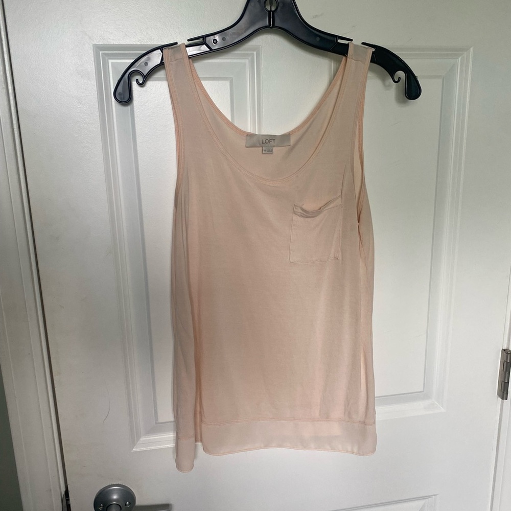 loft pale pink tank top size xs